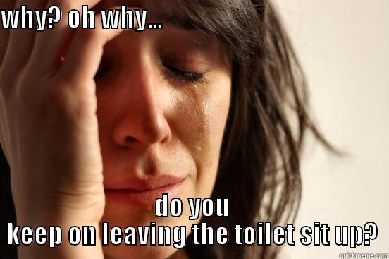 WHY? OH WHY...                                                                                                                           DO YOU KEEP ON LEAVING THE TOILET SIT UP? First World Problems