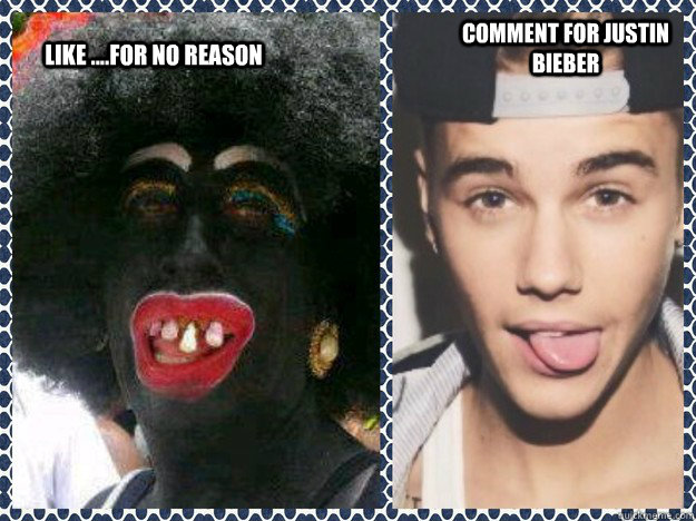like ....for no reason comment for justin bieber  