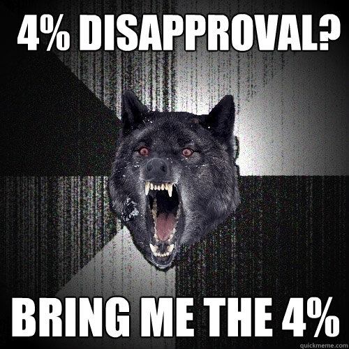  4% Disapproval? Bring me the 4%  Insanity Wolf