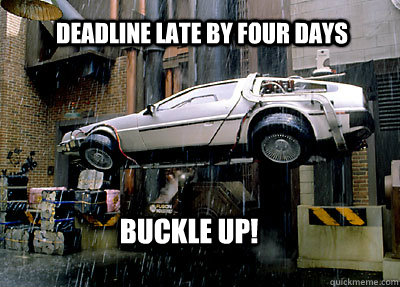 Deadline late by four days buckle up!  2015 delorean