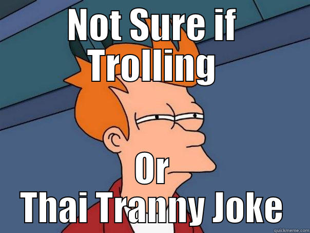NOT SURE IF TROLLING OR THAI TRANNY JOKE Futurama Fry