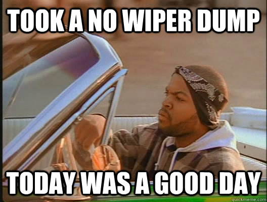 Took a no wiper dump Today was a good day - Took a no wiper dump Today was a good day  today was a good day