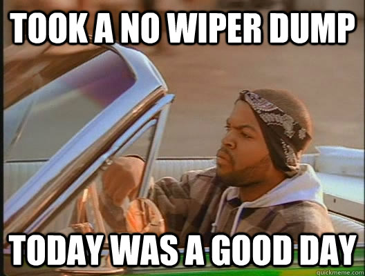 Took a no wiper dump Today was a good day  today was a good day