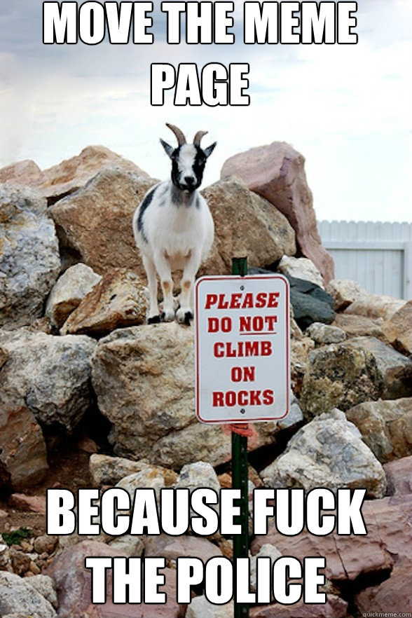 MOVE THE MEME PAGE BECAUSE FUCK THE POLICE  