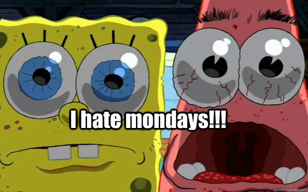 I hate mondays!!!  i hate mondays