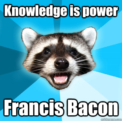 Knowledge is power Francis Bacon  Lame Pun Coon
