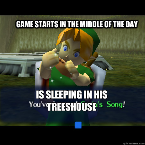 game starts in the middle of the day is sleeping in his treeshouse - game starts in the middle of the day is sleeping in his treeshouse  Stoner Link