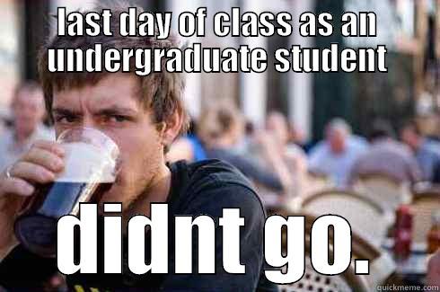 LAST DAY OF CLASS AS AN UNDERGRADUATE STUDENT DIDNT GO. Lazy College Senior