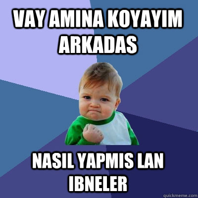 vay amına koyayım arkadas nasıl yapmıs lan ibneler - vay amına koyayım arkadas nasıl yapmıs lan ibneler  Success Kid