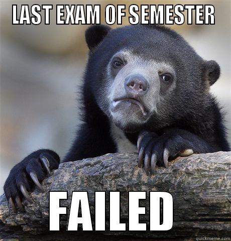 LAST EXAM OF SEMESTER FAILED Confession Bear