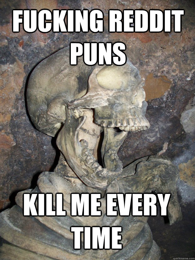 Fucking reddit puns kill me every time - Fucking reddit puns kill me every time  Fabulous skeleton