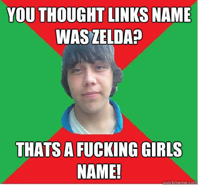 you thought links name was zelda? thats a fucking girls name!  