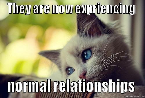 THEY ARE NOW EXPRIENCING NORMAL RELATIONSHIPS First World Problems Cat