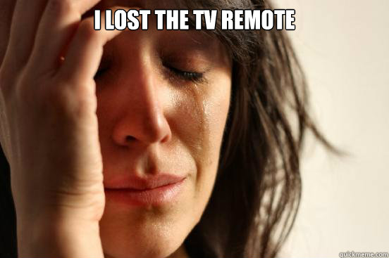 i lost the tv remote 
  First World Problems