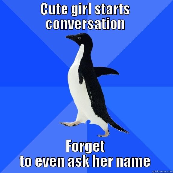 CUTE GIRL STARTS CONVERSATION FORGET TO EVEN ASK HER NAME Socially Awkward Penguin