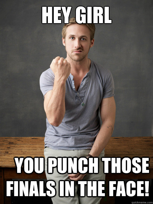 Hey girl You punch those finals in the face! - Hey girl You punch those finals in the face!  Ryan Gosling Punch Finals