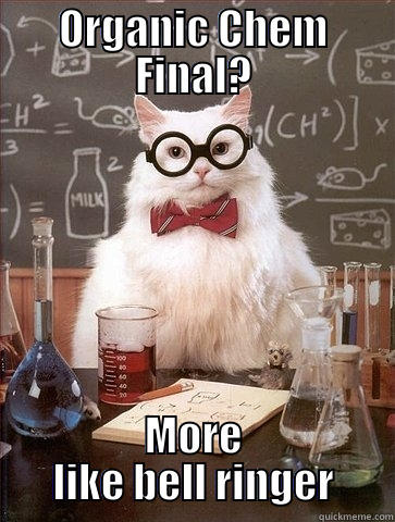 ORGANIC CHEM FINAL? MORE LIKE BELL RINGER Chemistry Cat
