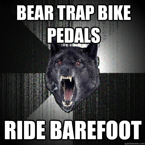 Bear trap bike pedals ride barefoot  Insanity Wolf