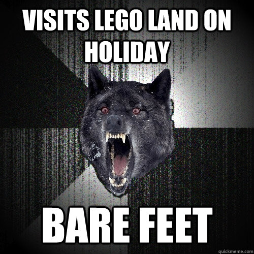 visits lego land on holiday bare feet  Insanity Wolf