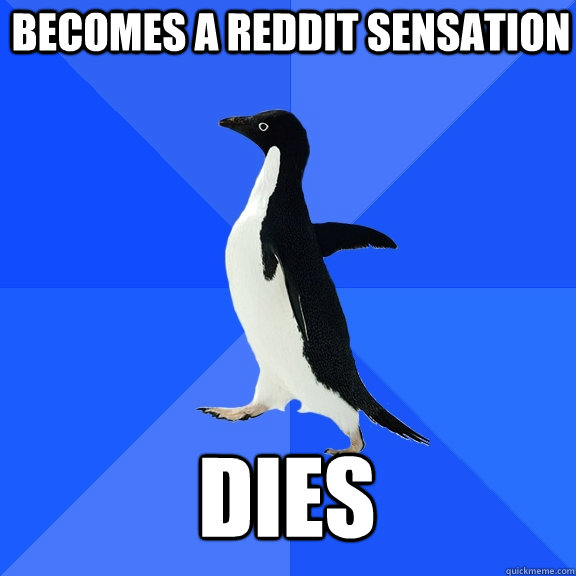 Becomes a reddit sensation dies  Socially Awkward Penguin
