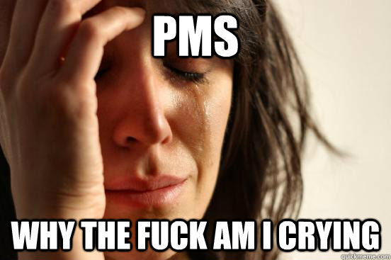 PMS why the fuck am i crying  First World Problems