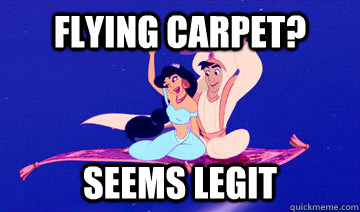 flying carpet? seems legit  Disney Logic