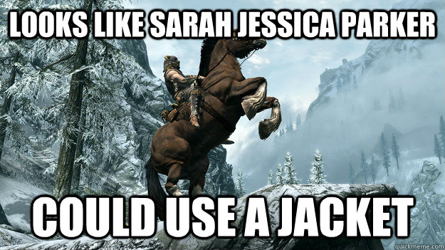 looks like sarah jessica parker could use a jacket  