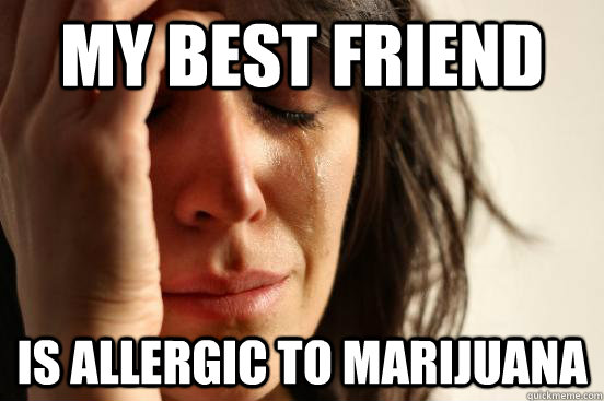 MY BEST FRIEND IS ALLERGIC TO MARIJUANA  First World Problems