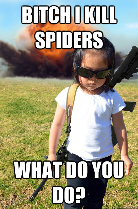 Bitch I kill spiders What do you do? - Bitch I kill spiders What do you do?  Badass Asian Girl