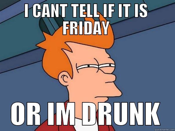 I CANT TELL IF IT IS FRIDAY OR IM DRUNK Futurama Fry