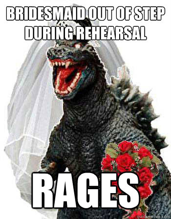 bridesmaid out of step during rehearsal rages - bridesmaid out of step during rehearsal rages  Bridezilla