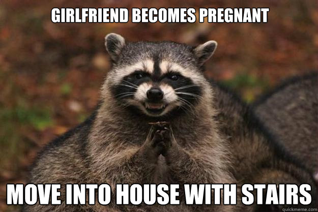 GIRLFRIEND BECOMES PREGNANT MOVE INTO HOUSE WITH STAIRS  Evil Plotting Raccoon