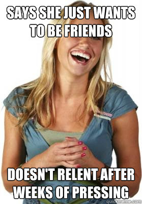 Says she just wants to be friends Doesn't relent after weeks of pressing  Friend Zone Fiona