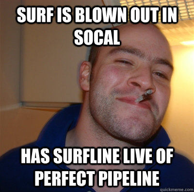 Surf Is Blown Out In Socal Has Surfline live of perfect pipeline  GoodGuyGreg