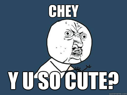 CHEY Y U SO CUTE?  Y U No
