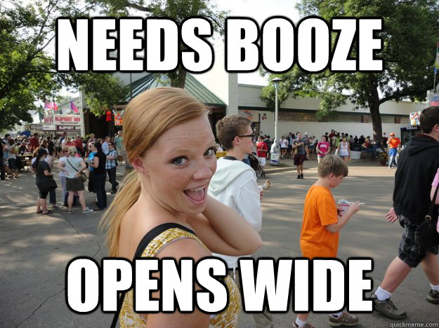 Needs booze opens wide  