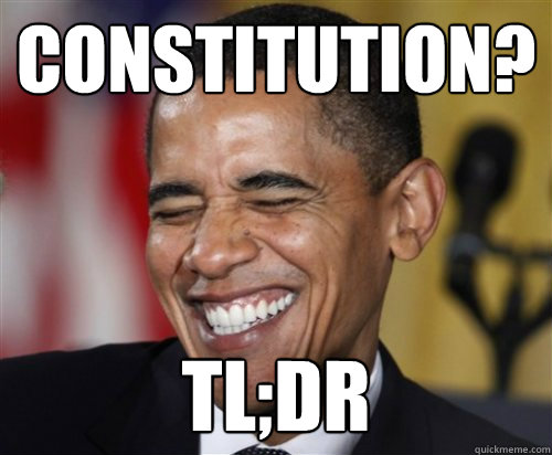 constitution? tl;dr  Scumbag Obama