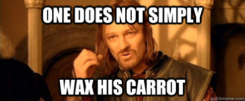 One does not simply wax his carrot  One Does Not Simply