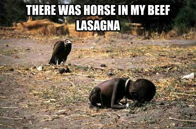 There was horse in my beef lasagna   Third World Problems