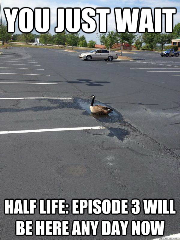 You just wait half life: episode 3 will be here any day now - You just wait half life: episode 3 will be here any day now  Optimistic Goose