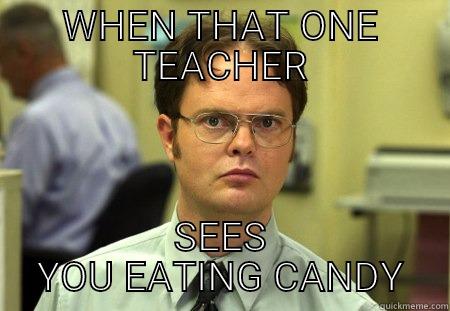 WHEN THAT ONE TEACHER SEES YOU EATING CANDY Schrute