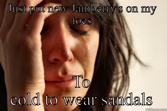 JUST PUT NEW JAMBERRY'S ON MY TOES TO COLD TO WEAR SANDALS First World Problems