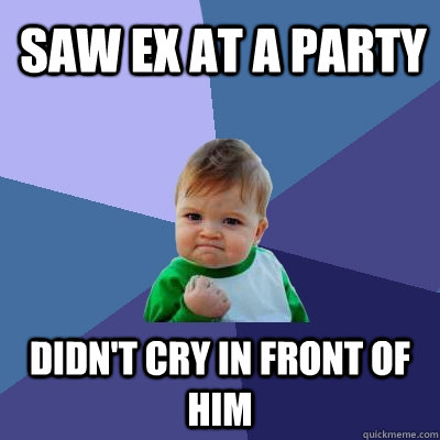 Saw Ex at a party didn't cry in front of him - Saw Ex at a party didn't cry in front of him  Success Kid