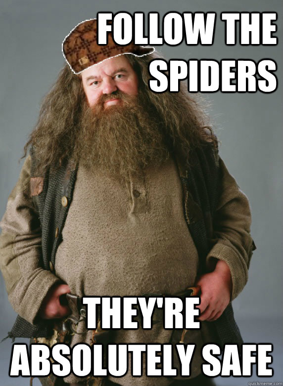 follow the spiders they're absolutely safe  Scumbag Hagrid
