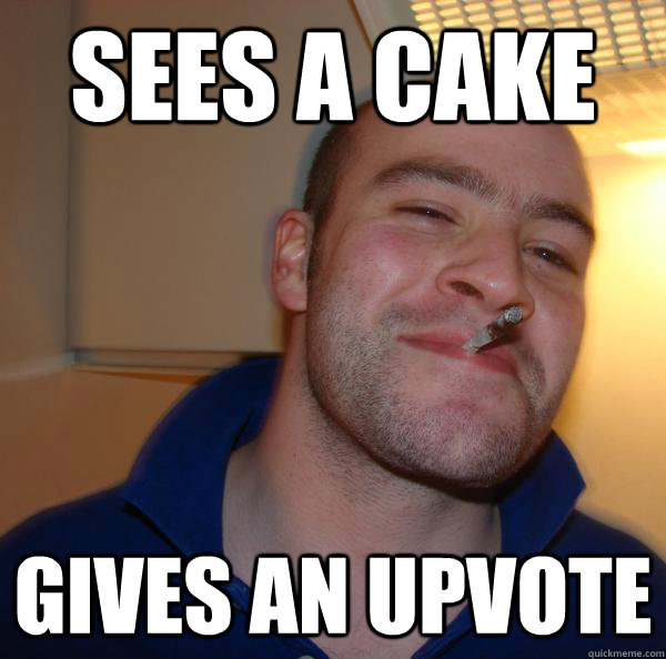 Sees a cake gives an upvote - Sees a cake gives an upvote  Misc