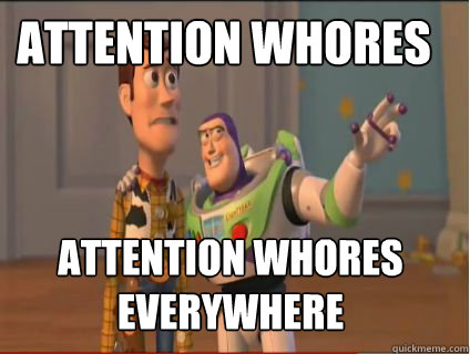 Attention whores attention whores everywhere  woody and buzz