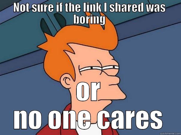 NOT SURE IF THE LINK I SHARED WAS BORING OR NO ONE CARES Futurama Fry