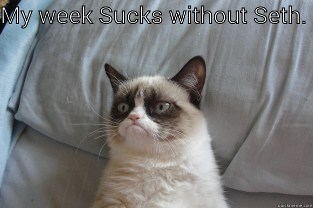 A week without Seth.  - MY WEEK SUCKS WITHOUT SETH.   Grumpy Cat