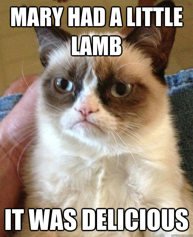Mary had a little lamb it was delicious  