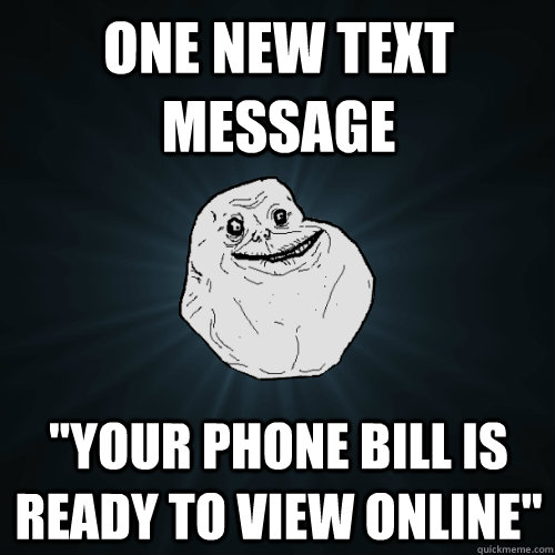 One new text message 